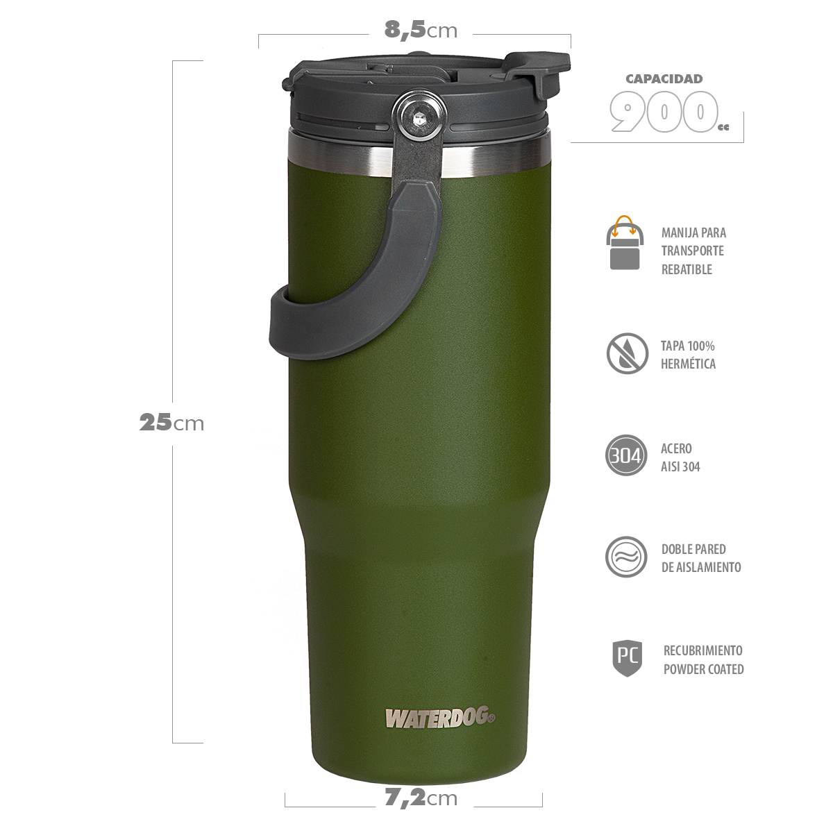 VASOS TÉRMICOS WATERDOG 900 CC LÍNEA ZUMO